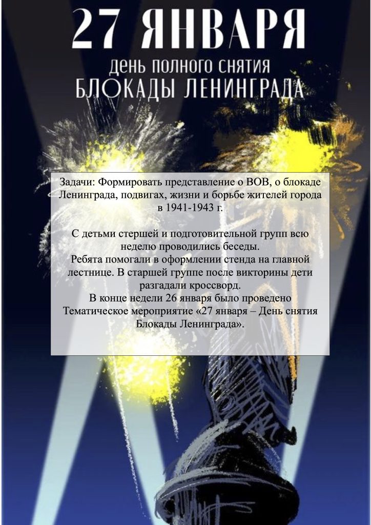 27 января – День снятия блокады Ленинграда